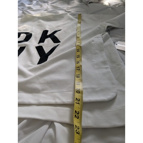 DKNY Sport Sweatshirt Womens L HighLow Bold Black Lacquer Logo Techno Athleisure - Picture 15 of 15